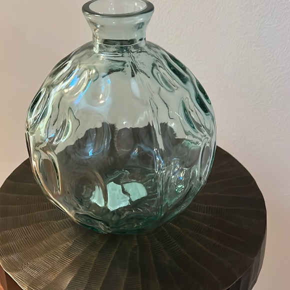 Dune Round Recycled Dimpled Glass Vase, 7.5"H - Clear / NWT - Picture 2 of 4